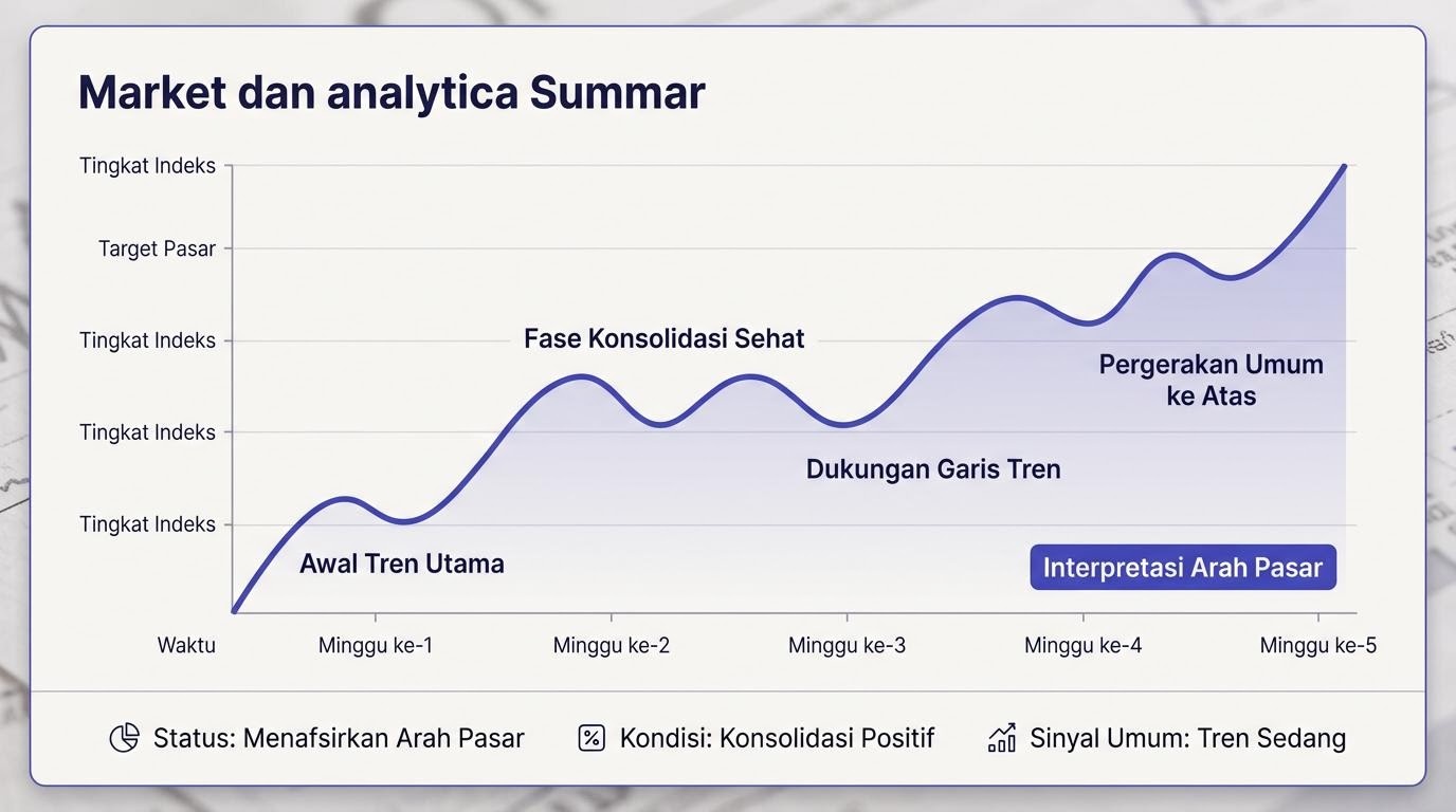 Grafik garis indeks harga saham gabungan pada layar ringkasan pasar